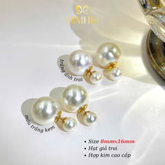 [Noel] Khuyên Tai Nụ HimHip Hạt Tròn To Nhỏ 2 Kiểu Sang Trọng HKCC Mix Hạt Giả Trai 1.6x0.8cm