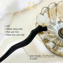 Trâm Cài Tóc HimHip Mộc Lan Hoa 17,5x3,5cm Kèm Hộp Phụ Kiện Áo Dài
