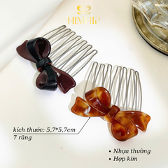 Xước Tóc HimHip Plastic Nơ Nhỏ Vắt Sổ 7 Răng 5,7x5,7cm