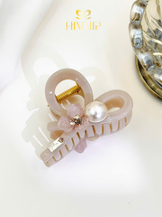 Kẹp Càng Cua HimHip Composite Hoa Trà Nụ Đá Phale Gắn Hạt Giả Trai 12 Răng 8x5cm