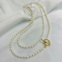 Vòng Cổ HimHip Trai Dị Hạt Gạo 4 Ly Khóa Tròn Phối Xoắn Vòng 80.7cm