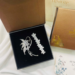 Set Quà 8/3 HimHip Kẹp Mái & Cài Áo Kèm Túi Hộp Thiệp - 121