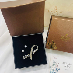 Set Quà 8/3 HimHip Khuyên Tai & Kẹp Mái Kèm Túi Hộp Thiệp - 279