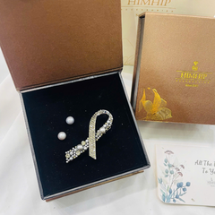 Set Quà 8/3 HimHip Khuyên Tai & Kẹp Mái Kèm Túi Hộp Thiệp - 279