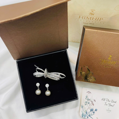 Set Quà 8/3 HimHip Khuyên Tai & Kẹp Mái Kèm Túi Hộp Thiệp - 255