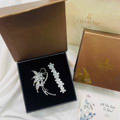 Set Quà 8/3 HimHip Kẹp Mái & Cài Áo Kèm Túi Hộp Thiệp - 121