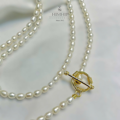 Vòng Cổ HimHip Trai Dị Hạt Gạo 4 Ly Khóa Tròn Phối Xoắn Vòng 80.7cm