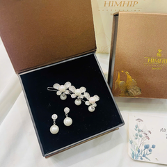 Set Quà 8/3 HimHip Khuyên Tai & Kẹp Mái Kèm Túi Hộp Thiệp - 260