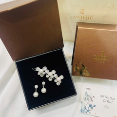 Set Quà 8/3 HimHip Khuyên Tai & Kẹp Mái Kèm Túi Hộp Thiệp - 260