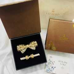 Set Quà 8/3 HimHip Kẹp Bấm & Kẹp Mái Kèm Túi Hộp Thiệp - 112