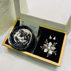 Set Quà HimHip Khăn Lụa Cao Cấp 85*85cm & Cài Áo Kèm Túi Hộp Thiệp - 1107