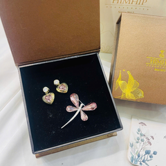 Set Quà Valentine 8/3 HimHip Khuyên Tai & Cài Áo Kèm Túi Hộp Thiệp - 267
