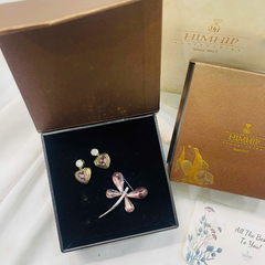 Set Quà Valentine 8/3 HimHip Khuyên Tai & Cài Áo Kèm Túi Hộp Thiệp - 267