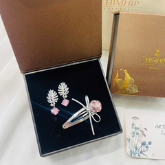 Set Quà Valentine 8/3 HimHip Khuyên Tai & Kẹp Mái Kèm Túi Hộp Thiệp - 293