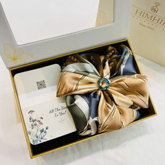 Set Quà HimHip Khăn Lụa Cao Cấp 85*85cm & Cài Khăn Kèm Túi Hộp Thiệp - 1050