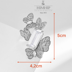 Trâm, Ghim Cài Áo HimHip HKCC Đàn Bướm Nhỏ Đậu Hạt Phale 5*4.2cm