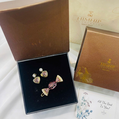 Set Quà Valentine 8/3 HimHip Khuyên Tai & Kẹp Mái Kèm Túi Hộp Thiệp - 268