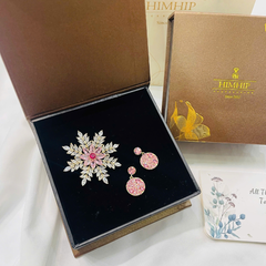 Set Quà Valentine 8/3 HimHip Khuyên Tai & Cài Áo Kèm Túi Hộp Thiệp - 272