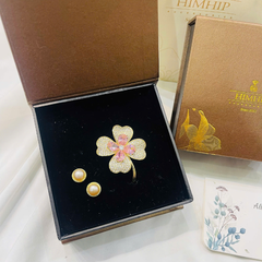 Set Quà Valentine 8/3 HimHip Khuyên Tai & Cài Áo Kèm Túi Hộp Thiệp - 274