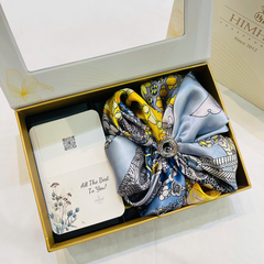 Set Quà HimHip Khăn Lụa Cao Cấp 85*85cm & Cài Khăn Kèm Túi Hộp Thiệp - 1052