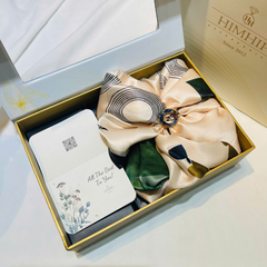 Set Quà HimHip Khăn Lụa Cao Cấp 85*85cm & Cài Khăn Kèm Túi Hộp Thiệp - 1053
