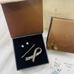 Set Quà 8/3 HimHip Khuyên Tai & Kẹp Mái Kèm Túi Hộp Thiệp - 278