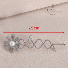 Kẹp Mái HimHip HKCC Lượn Sóng Hoa Cúc Nhỏ Nụ Giả Trai 7.9x2.5cm