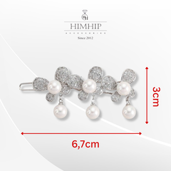 Kẹp Mái HimHip HKCC Tam Bạch Điệp Mix Hạt Giả Trai 6.7x3cm