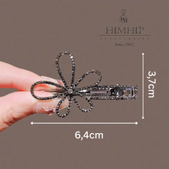 Kẹp Mái HimHip HKCC Hoa 5 Cánh Viền Phale Đen 6.4x3.7cm