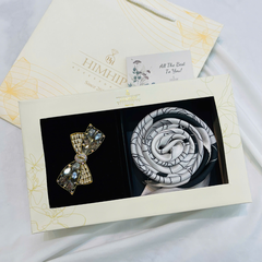 Set Quà HimHip Khăn Lụa Vuông 70x70cm & Kẹp Tóc Kèm Túi Hộp Thiệp - 25