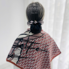 Set Quà Tặng HimHip Khăn Lụa Cotton 90x90cm & Bối Tóc Kèm Túi Hộp Thiệp - 119