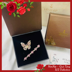 Set Quà Valentine 8/3 HimHip Kẹp Mái & Cài Áo Kèm Túi Hộp Thiệp - 102