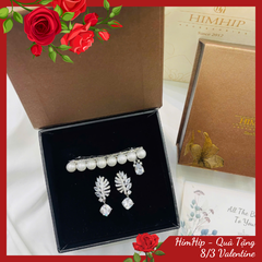 Set Quà 8/3 HimHip Khuyên Tai & Kẹp Bấm Kèm Túi Hộp Thiệp - 276
