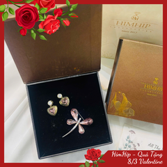 Set Quà Valentine 8/3 HimHip Khuyên Tai & Cài Áo Kèm Túi Hộp Thiệp - 267