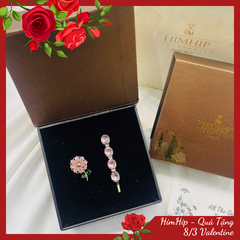 Set Quà Valentine 8/3 HimHip Kẹp Mái & Cài Áo Kèm Túi Hộp Thiệp - 132