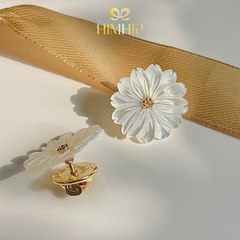 [Thiết Kế] Pin Cài Cúc HimHip Como Daisy HKCC Khảm Trai 1.5~2cm