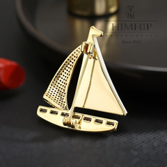 Trâm, Ghim Cài Áo HimHip Nam Nữ Thuyền Buồm Charm Mỏ Neo Sang Trọng HKCC Đính Phale 3*4cm