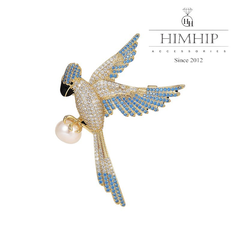 Trâm, Ghim Cài Áo HimHip Chim Yến Phụng Sang Trọng HKCC Đính Phale 4,3*6cm