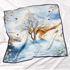 Set Quà Himhip Khăn Lụa Cao Cấp 65*65cm & Cài Khăn, Cài Áo Túi Hộp Thiệp - 07