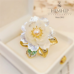 Set Quà Himhip Khăn Lụa Cao Cấp 65*65cm & Cài Áo Kèm Túi Hộp Thiệp - 245