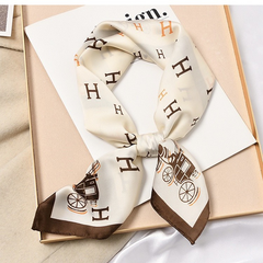 Set Quà Tặng Khăn Lụa Vuông Khổ 70  & Cài Khăn, Cài Áo, Kẹp Tóc Kèm Túi Hộp Thiệp - 42