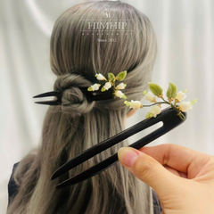 Set Quà HimHip Khăn Lụa Vuông 70x70cm & Cài Khăn, Trâm Cài Tóc Kèm Túi Hộp Thiệp - 642