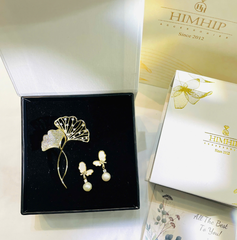 Set Quà HimHip 20/10 Khuyên Tai & Cài Áo Kèm Túi Hộp Thiệp - 214
