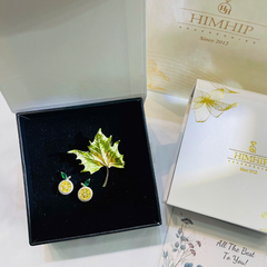 Set Quà HimHip Khuyên Tai & Cài Áo Kèm Túi Hộp Thiệp - 219