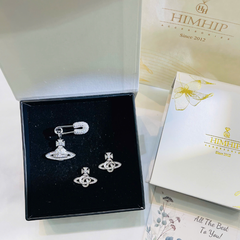 Set Quà HimHip Khuyên Tai & Cài Áo Kèm Túi Hộp Thiệp - 221
