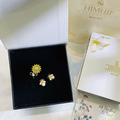 Set Quà HimHip Khuyên Tai & Cài Áo Kèm Túi Hộp Thiệp - 230