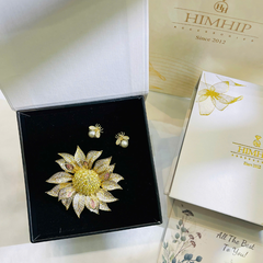 Set Quà HimHip 20/10 Khuyên Tai & Cài Áo Kèm Túi Hộp Thiệp - 231