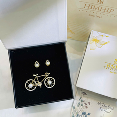 Set Quà HimHip Khuyên Tai & Cài Áo Kèm Túi Hộp Thiệp - 234