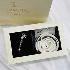 Set Quà HimHip Khăn Lụa Vuông 70x70cm & Kẹp Tóc Kèm Túi Hộp Thiệp - 33