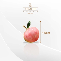 Pin Cài Áo HimHip Quả Đào Hồng Dễ Thương HKCC Phủ Bóng 1,5cm